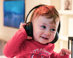 Child with headphones